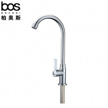 加長鍍鉻滾珠單冷立式廚房龍頭